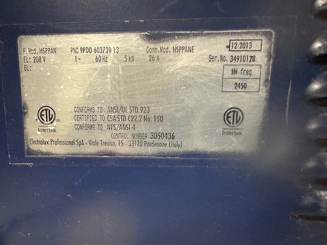 Electrolux HSPPAN Commercial High Speed Panini Sandwich Press Grill 208V