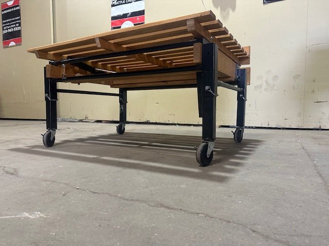 CMS Mobile Wooden Foldable Bakery Display Racks Lot of 2