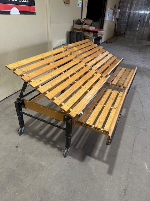 CMS Mobile Wooden Foldable Bakery Display Racks Lot of 2