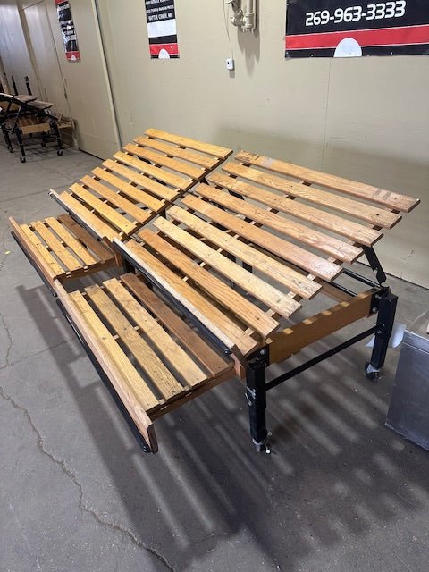 CMS Mobile Wooden Foldable Bakery Display Racks Lot of 2