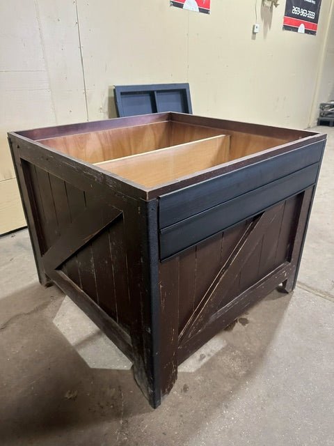 CMS Wooden Produce and Bakery Dry Food Stands on Casters