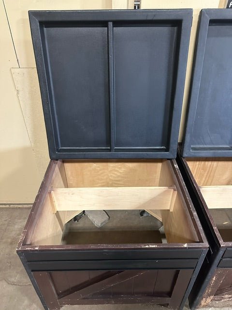 CMS Wooden Produce and Bakery Dry Food Stands on Casters