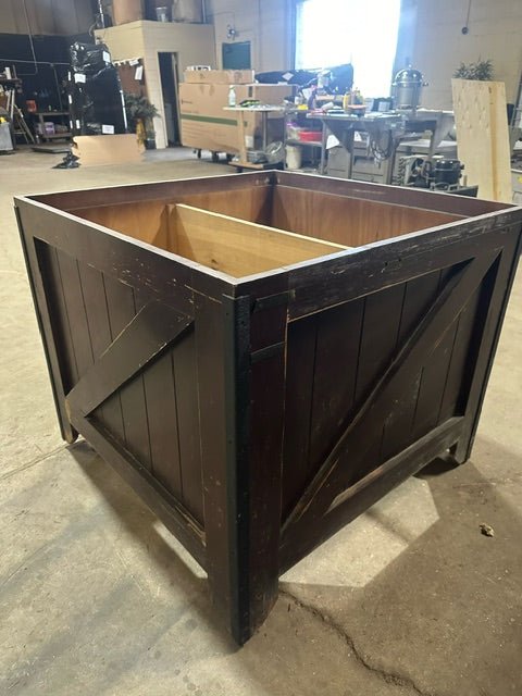 CMS Wooden Produce and Bakery Dry Food Stands on Casters