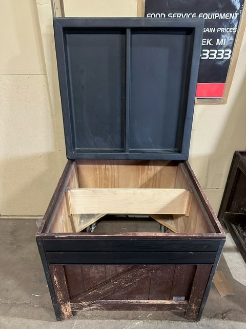 CMS Wooden Produce and Bakery Dry Food Stands on Casters