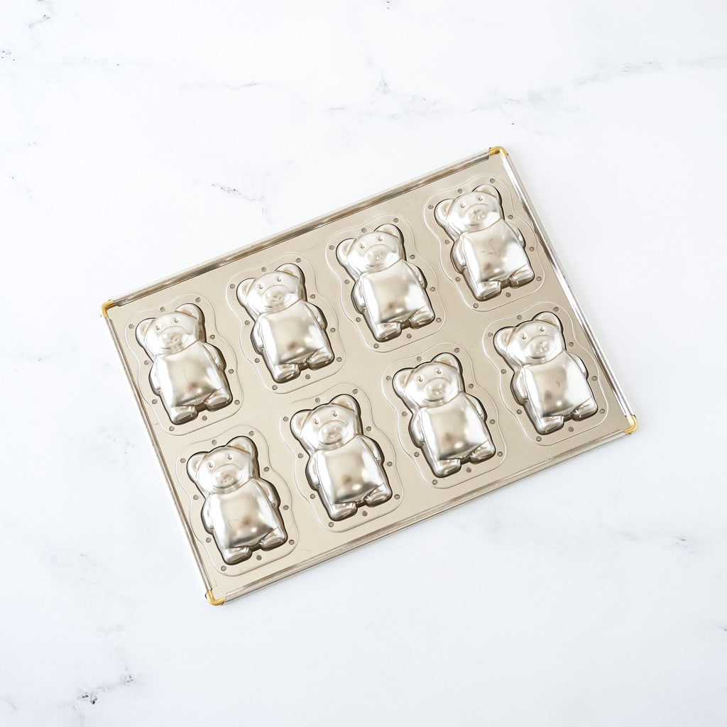 Matsunaga Japan Bear Shaped 8 Cavity Silicone Coated Madeleine Pan