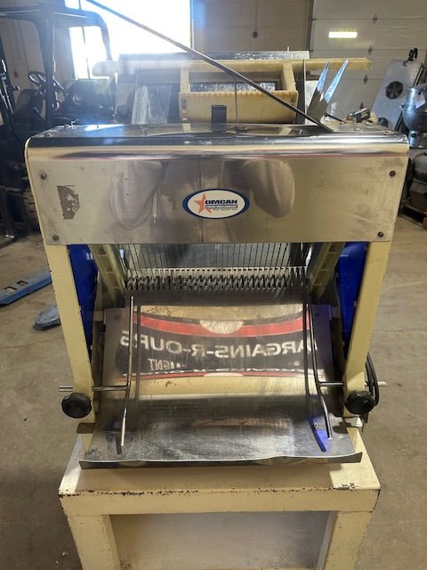 Omcan HL-52006 Commercial Bread Slicer with Floor Stand and Accessories