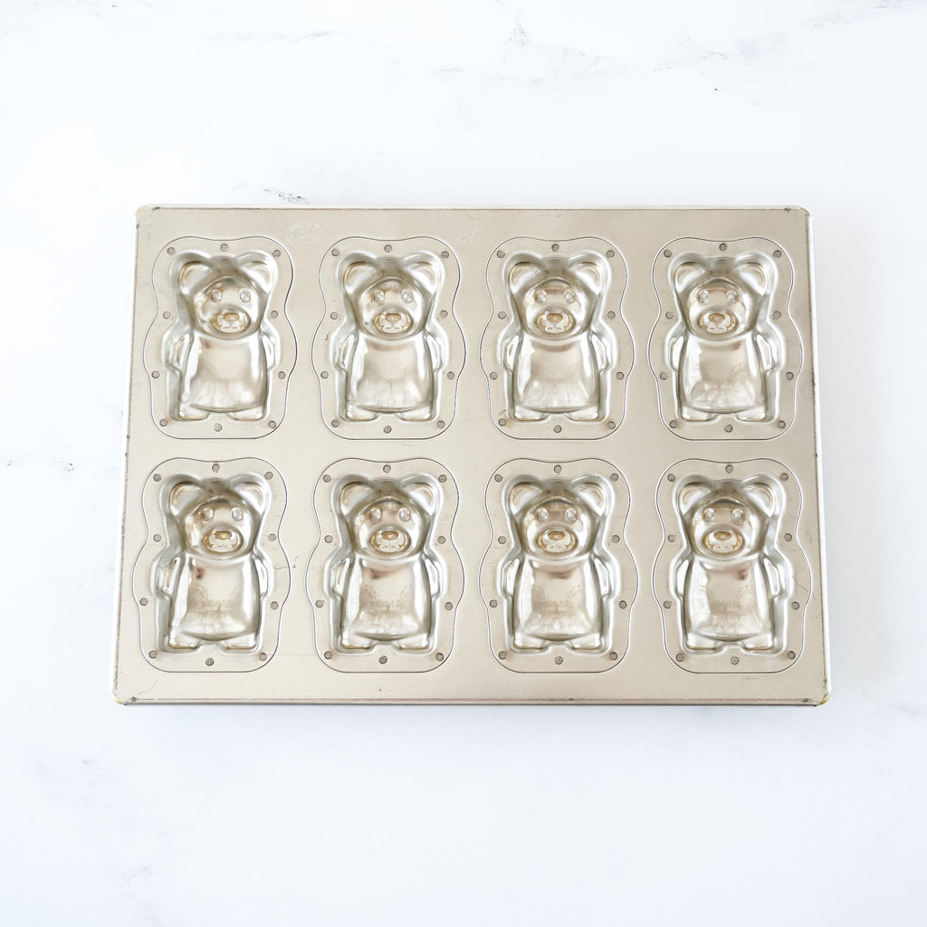 Matsunaga Japan Bear Shaped 8 Cavity Silicone Coated Madeleine Pan