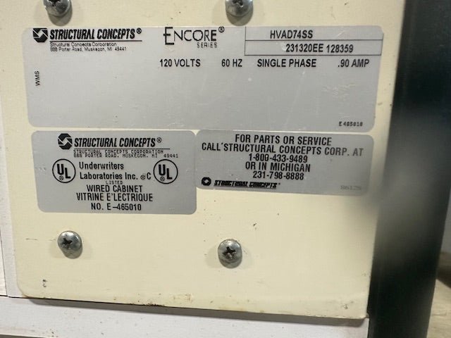 Structural Concepts HVAD74SS Commercial Lighted Bakery and Donut Case