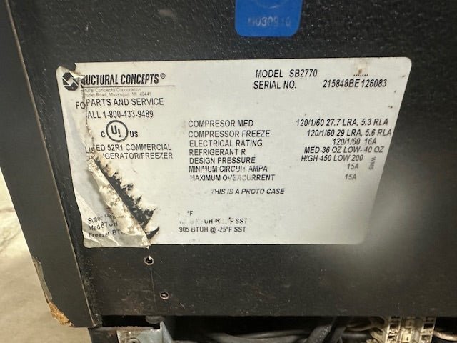 Structural Concepts SB 2770 Triple Zone Lighted Refrigerated Merchandiser